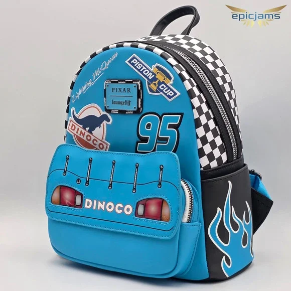Loungefly Disney Pixar Cars Lightning McQueen Dinoco Light-Up Mini Backpack - Picture 3 of 9